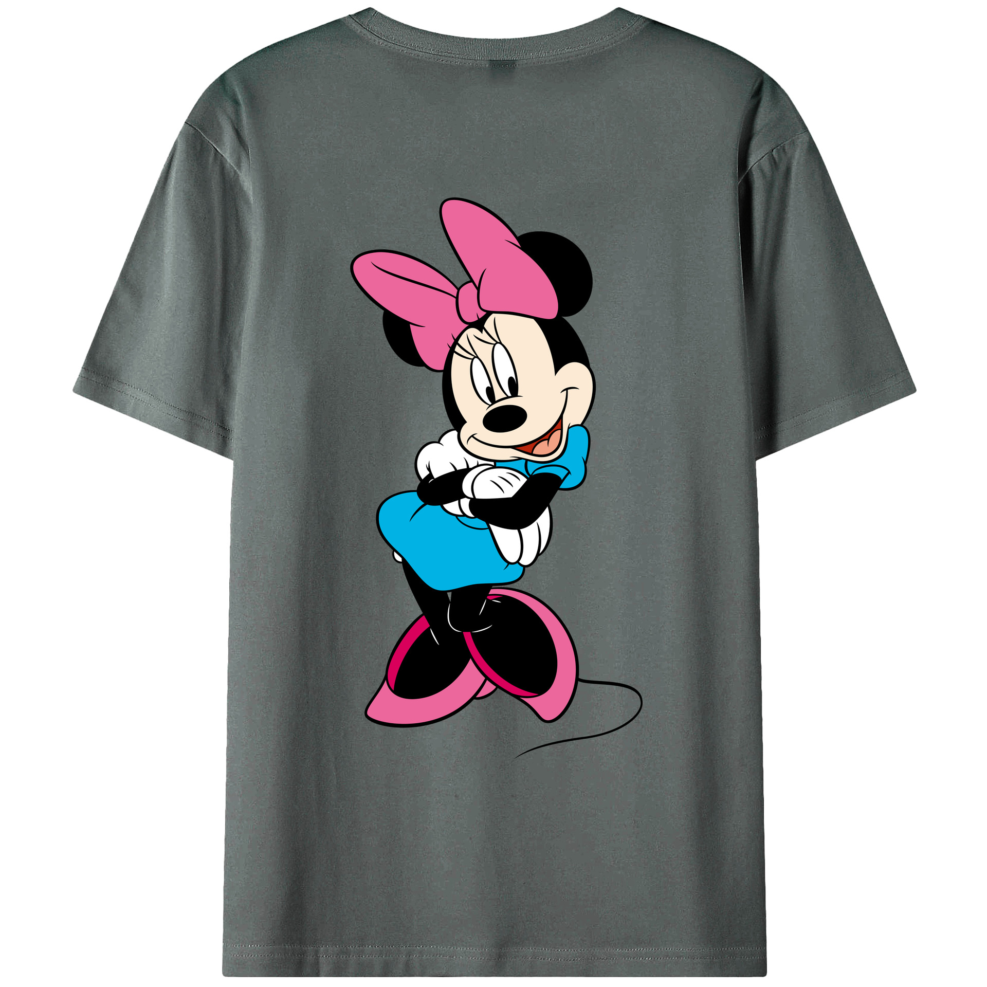 ミッキーマウス Mickey Mouse 綿100％ メンズ半袖Tシャツ（バックプリント） 通気性